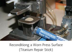 Epoxy Repair Stick Titanium - Reconditiong a Worn Press Surface